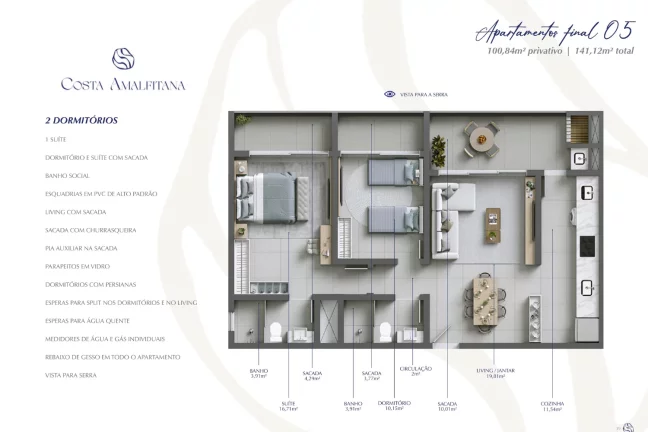 Imagem Apartamento à venda em Passo de Torres, Centro, com 2 quartos, 100,84m²