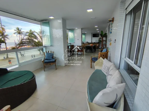 Imagem Lindo apartamento frente mar nas Pitangueiras, Guarujá-SP: 5 quartos, 4 suítes, 2 salas, 5 banheiros, 188m², 1 vaga. Venha conferir!