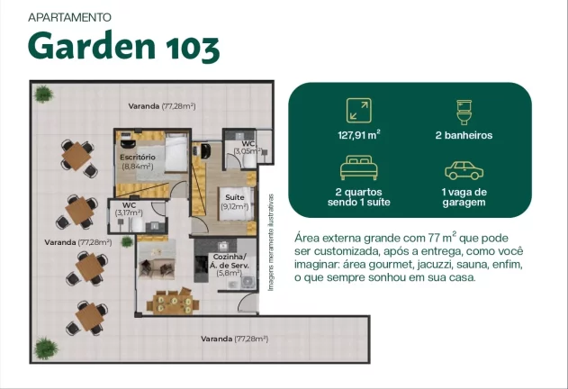 Imagem Apartamento, 02 Quartos, 01 Suite, Praia do Morro, Guarapari, ES