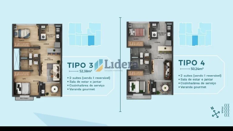 Imagem Apto - 3 Quartos - 1 Suíte - 81,03 m² - Intermares, Cabedelo/PB