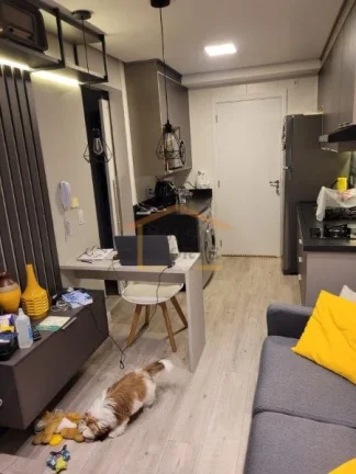 Imagem Apartamento 1 dormitório, com móveis planejados, sala integrada com a cozinha planejada, sacada, r...