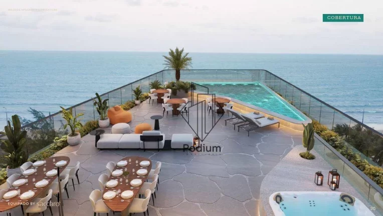 Imagem Flats Studio térreo com área privativa a beira mar da praia do Bessa - FL0766