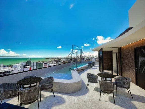 Imagem Flat térreo stúdio com área privativa e banheira de hidromassagem à 234m da praia no bairro do Bessa / Jardim Oceania - FL0649