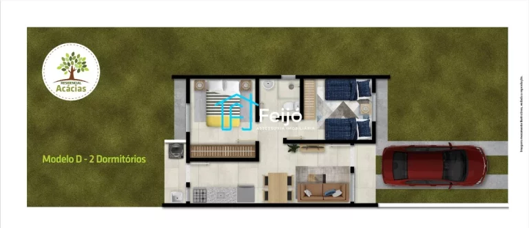 Imagem Casas de 2 dormitórios com pátio em Guaíba