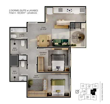 Imagem Apartamento 2 Dormitórios para venda em Florianópolis - SC