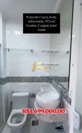 Imagem BELÍSSIMO APARTAMENTO COM 04 SUÍTES E LAZER DE CLUBE À VENDA NA PRAIA DA COSTA EM VILA VELHA/ES!