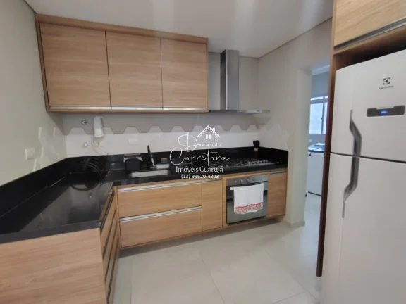 Imagem Apartamento atualizado e reformado com vista para o mar e lazer, 3 quartos com suíte e 2 vagas na Pitangueiras, Guarujá-SP - 165m² de área.