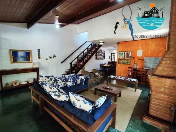 Imagem Casas para Alugar em Juquehy, 550 metros da praia, piscina, churrasqueira, 04 dormitórios, Max 16 pessoas | Juquehy Imobiliária