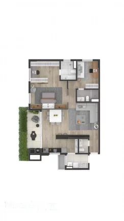 Imagem Apartamento para Venda em Curitiba, Centro, 2 dormitórios, 1 suíte, 2 banheiros, 1 vaga