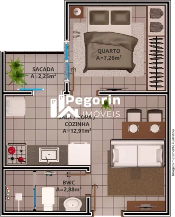 Imagem APARTAMENTOS de 01 QUARTO CAJURU