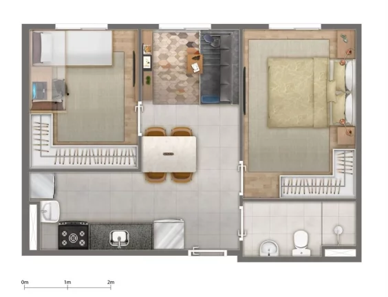 Imagem Apartamento com 2 dormitórios à venda, 42 m² por R$ 276.509,00 - Vila Varela - Poá/SP