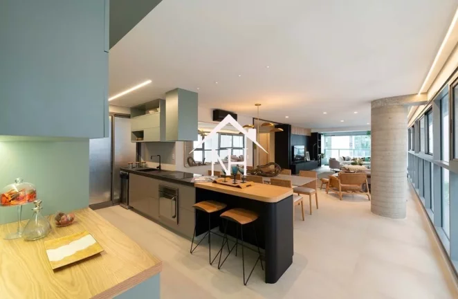 Imagem apartamento de 145m com hall privativo, 3 suítes, terraço gourmet, 2 vagas, Academia, Espaço gourmet, salão de festas, brinquedoteca, Piscina, Sauna