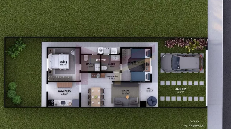 Imagem Casa 2/4 sendo 1 suite no Sim