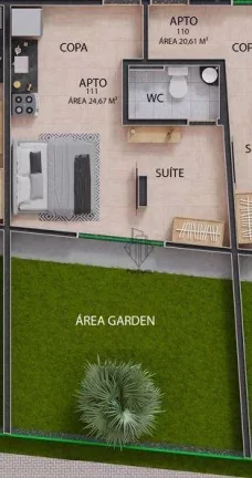 Imagem Flat térreo com área Garden privativa a poucos metros da praia de Manaíra - FL0451
