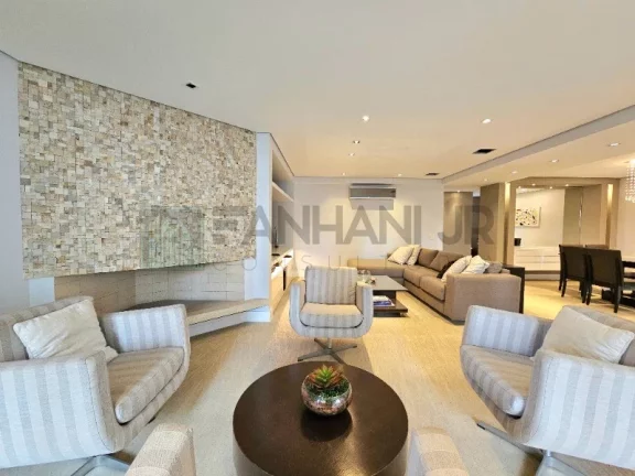 Imagem Apartamento mobiliado para locação no Itaim Bibi, São Paulo-SP: 2 quartos, 2 suítes, 3 salas, 4 banheiros, 2 vagas, 163 m².