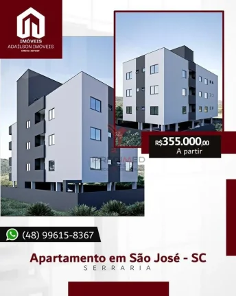 Imagem Apartamentos à venda, em São José-SC, no Bairro Serraria, com 2 quartos, sendo 1 suíte