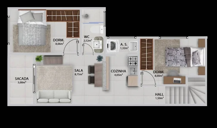 Imagem CASA COM 54.55 m² - BOQUEIRAO - PRAIA GRANDE SP