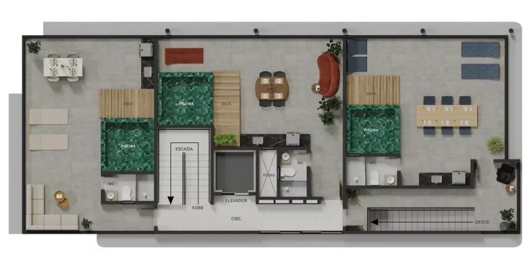 Imagem Apartamento Cobertura com 2 quartos à venda - Bessa, João Pessoa/PB