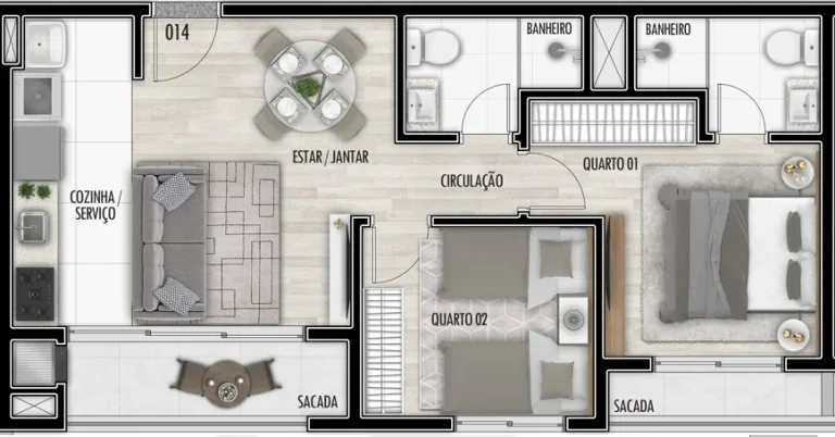 Imagem Apartamento à venda em Curitiba, Santa Cândida, com 3 quartos, 57,94m²