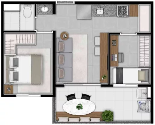 Imagem Apartamento à venda em Santana, São Paulo-SP: 2 quartos, 1 banheiro, 39m² no Condomínio Hello Santana!