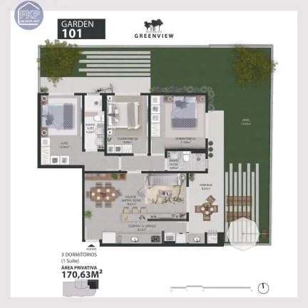 Imagem Apartamento Garden 3 dormitórios!