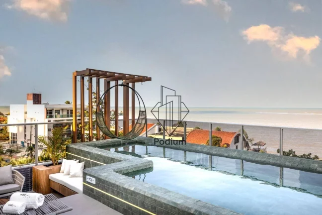 Imagem Flats com área de lazer na cobertura e vista para o mar da praia do Bessa - FL0132