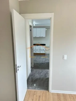 Imagem Apartamento com 39m², 2 dormitórios, sala 2 ambientes, sacada, cozinha, área de serviço. Cozinha...