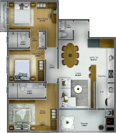 Imagem Apartamento na quadra mar com três dormitórios e demais cômodos no Centro de Navegantes, litoral Norte de Santa Catarina a venda com Adriano Carpes Imóveis