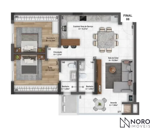 Imagem Apartamento amplo à venda 2 dormitórios, suíte, varanda gourmet, box duplo à m
