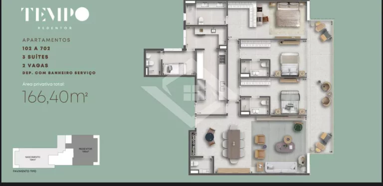 Imagem QUADRILATERO MAIS AMADO DE IPANEMA - LINDO APTO COM 166,40 m² 3 STES 2 VGS