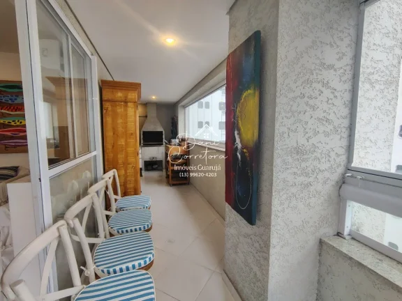 Imagem Aluguel de Apartamento Impecável na Vila Alzira, Guarujá-SP: 3 quartos, 3 suítes, 2 salas, 4 banheiros, 2 vagas, 149m².