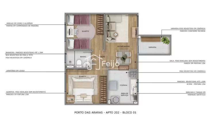 Imagem Apartamentos 2 dormitórios com opção de Sacada - Restinga