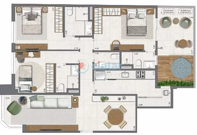 Imagem Garden à venda 3 Quartos 3 Suites 1 Vaga 137.18M Leblon Rio de Janeiro - RJ | Paradís