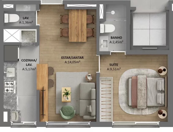 Imagem Apartamento com 1 Quarto à Venda, 59 m² em Rio Branco - Porto Alegre