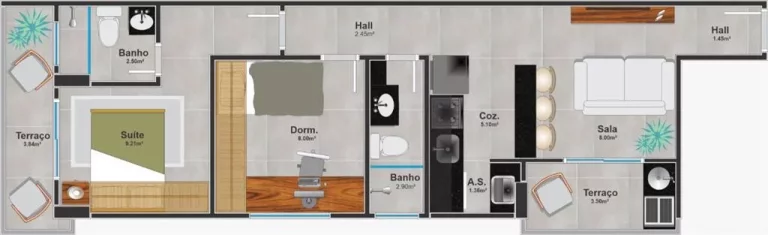 Imagem APARTAMENTO COM 54.97 m² - FORTE - PRAIA GRANDE SP