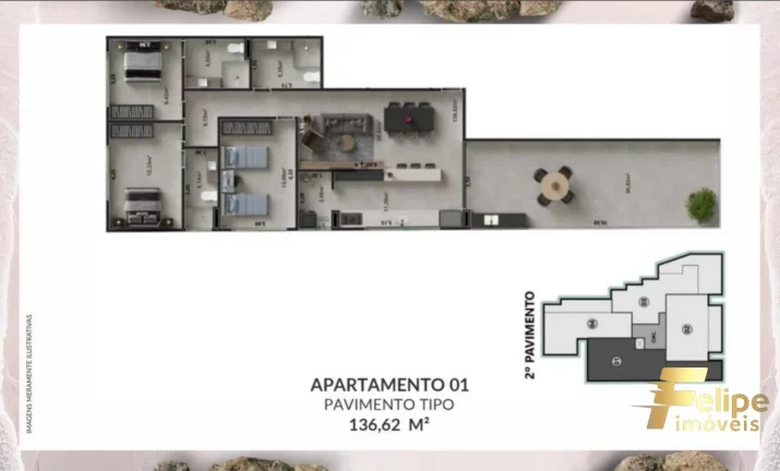 Imagem FRENTE A PRAIA DOS NAMORADOS EM IRIRI - Apartamento com TRÊS quartos com suíte.