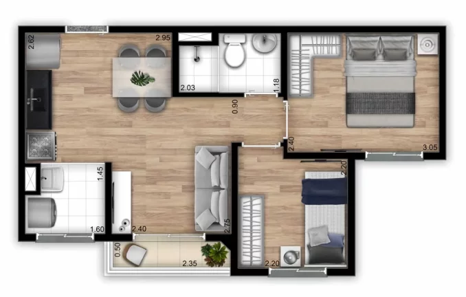 Imagem VENDO APARTAMENTO DE DOIS DORMITÓRIOS NO BAIRRO PEDREIRA!