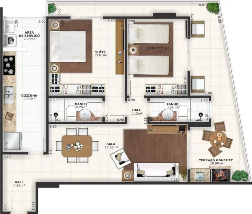 Imagem APARTAMENTO COM 88.11 m² - GUILHERMINA - PRAIA GRANDE SP