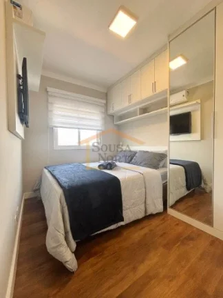 Imagem Apartamento mobiliado, 2 dormitórios, 2 banheiros (1 suite), sala, cozinha, área de serviço e var...