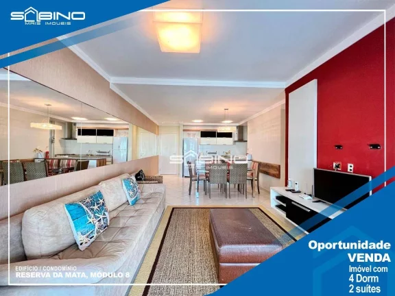 Apartamento à Venda em Riviera na Reserva da Mata, com 4 dormitórios 2 suítes 124m² de área útil
