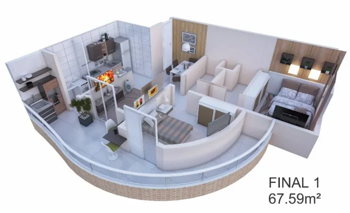 Imagem APARTAMENTO COM 67.59 m² - MARACANÃ - PRAIA GRANDE SP