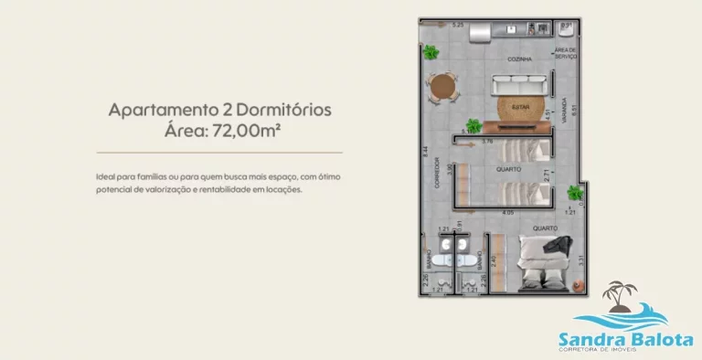 Imagem Estúdio com 42,50m²/Perequê Açú