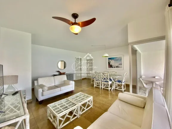 Imagem Apartamento com vista para o oceano no Morro do Maluf em Guarujá-SP: 3 quartos, 1 suíte, 2 salas, 3 banheiros, 1 vaga, 128m².
