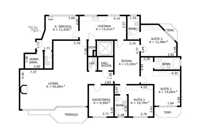 Imagem Itaim Bibi Locação - 3 Suítes - 2 Vagas - 190m²
