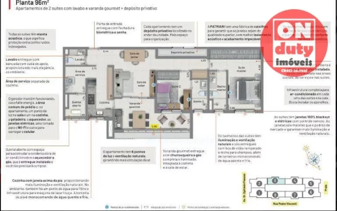 Imagem Apartamento à venda, 123 m² por R$ 1.872.000,00 - Embaré - Santos/SP