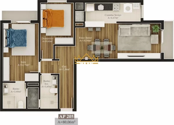 Imagem Apartamento com 2 Dormitorio(s) localizado(a) no bairro Prinstrop em Gramado / RIO GRANDE DO SUL Ref.:1441