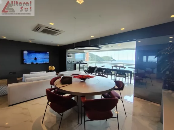 Imagem Luxuoso apartamento à venda em Praia Grande-SP, Canto do Forte: 3 quartos, 3 suítes, 2 salas, 4 banheiros, 3 vagas, 250m².