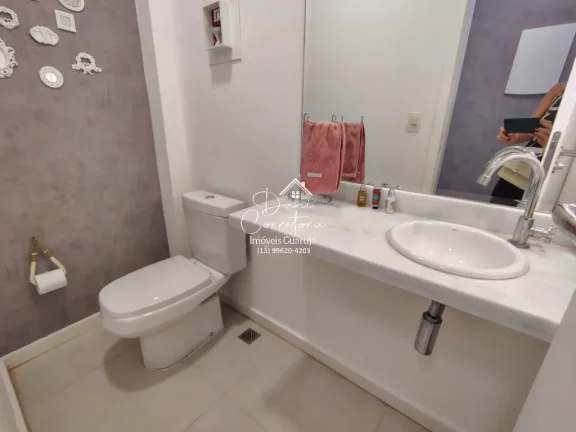 Imagem Apartamento frente mar com lazer, Tombo com 3 Quartos, 3 Suítes, 2 Salas, 4 Banheiros, 3 Vagas de Garagem, 112m²!