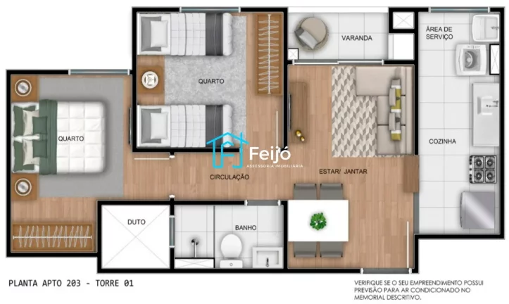 Imagem Apartamentos 2 dormitórios com Sacada e churrasqueira - Humaitá