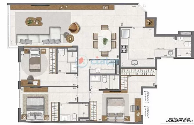 Imagem Apartamento à venda 3 Quartos 3 Suites 1 Vaga 111.66M Leblon Rio de Janeiro - RJ | Paradís